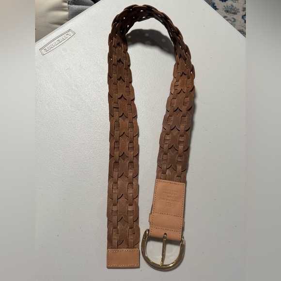 B-Low the Belt Tan Woven Belt with Gold Buckle Size Small/Medium main image 6